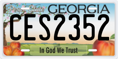 GA license plate CES2352