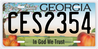 GA license plate CES2354