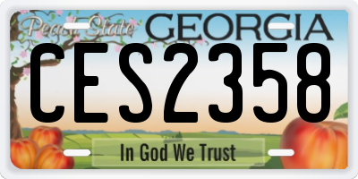 GA license plate CES2358