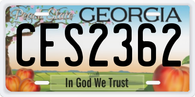 GA license plate CES2362
