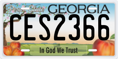 GA license plate CES2366