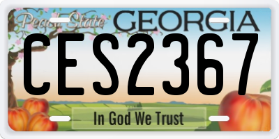 GA license plate CES2367