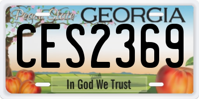 GA license plate CES2369