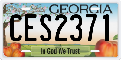 GA license plate CES2371