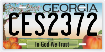 GA license plate CES2372