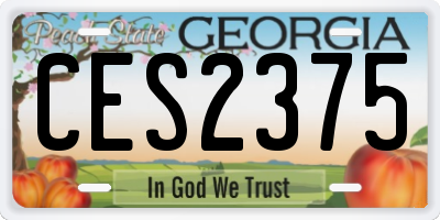 GA license plate CES2375