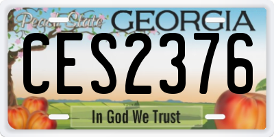 GA license plate CES2376