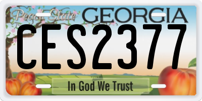GA license plate CES2377