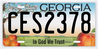 GA license plate CES2378