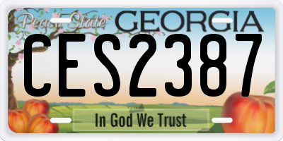 GA license plate CES2387