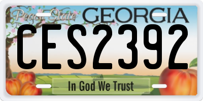 GA license plate CES2392