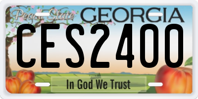 GA license plate CES2400