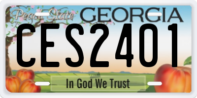 GA license plate CES2401