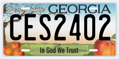 GA license plate CES2402