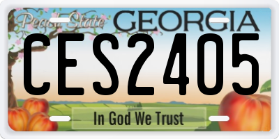 GA license plate CES2405