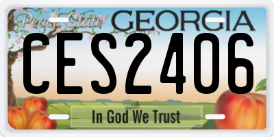 GA license plate CES2406