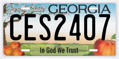 GA license plate CES2407