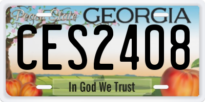 GA license plate CES2408