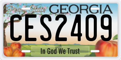 GA license plate CES2409