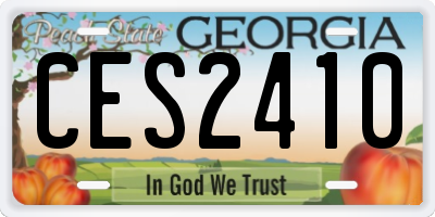 GA license plate CES2410