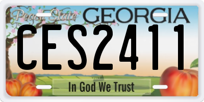 GA license plate CES2411