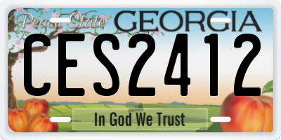 GA license plate CES2412