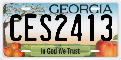 GA license plate CES2413