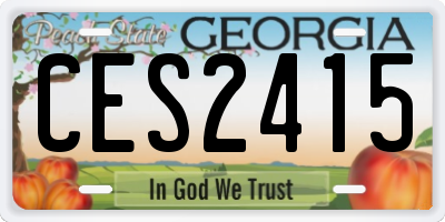 GA license plate CES2415