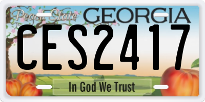 GA license plate CES2417