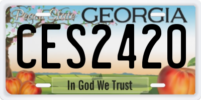GA license plate CES2420
