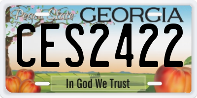 GA license plate CES2422