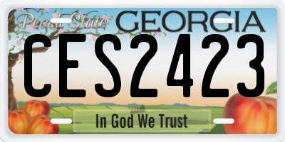 GA license plate CES2423