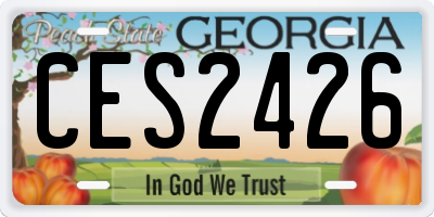 GA license plate CES2426