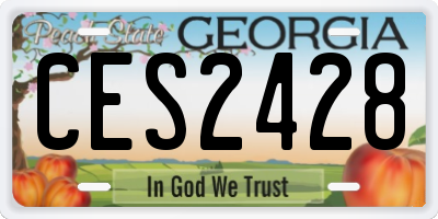 GA license plate CES2428