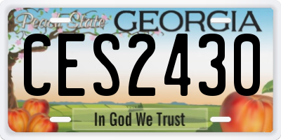 GA license plate CES2430