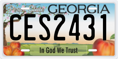 GA license plate CES2431