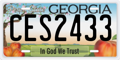 GA license plate CES2433