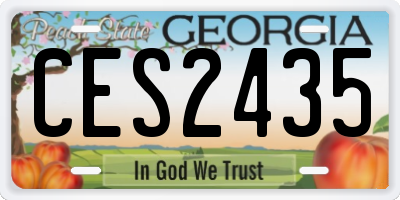 GA license plate CES2435
