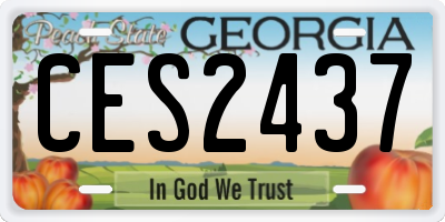 GA license plate CES2437