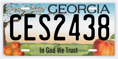 GA license plate CES2438