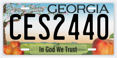 GA license plate CES2440