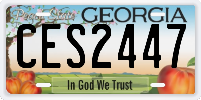 GA license plate CES2447