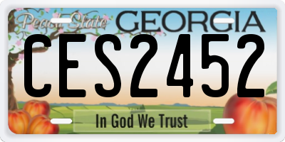 GA license plate CES2452