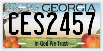 GA license plate CES2457