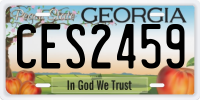 GA license plate CES2459