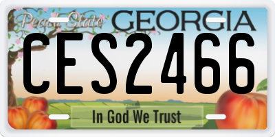 GA license plate CES2466