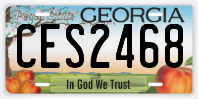 GA license plate CES2468