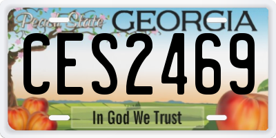GA license plate CES2469