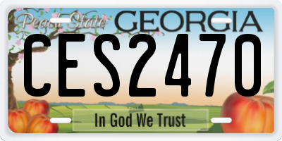 GA license plate CES2470