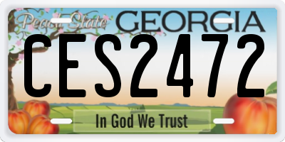 GA license plate CES2472